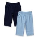 Carter's Baby Boys 2-pack Navy Blue/Light Blue Cotton Knit Roomy-comfy Pants Size 3 Months