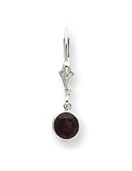 Sterling Silver Garnet Leverback Earrings QE3053"