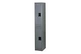 Steel Locker Double Tier 12x12x30 Without Legs 2 Doors Assembled Gray
