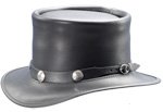 Leather Top Hat W/ Buffalo Nickle Conchos
