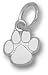 Clemson Tigers Paw 3/8 Charm - Sterling Silver Jewelry