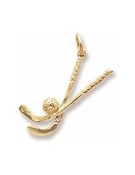 Rembrandt Charms, Field Hockey Charm, 10K Yellow Gold