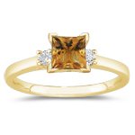 Buy 0.10 Cts Diamond and 0.52 Cts Citrine Ring in 18K Yellow Gold by mycitrinejewelry