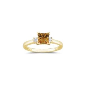 Buy 0.10 Cts Diamond and 0.89 Cts Citrine Ring in 14K Yellow Gold