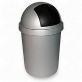 (Price/EA)Rubbermaid Dome Top Push Lid Wastebasket - 50L Capacity - Gray