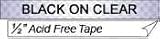 Brother 1/2 Inch x 26.2 Feet Black on Clear Acid Free Tape (TZAF131)