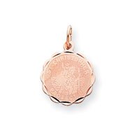14k Rose Gold Saint Christopher Medal Charm