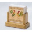 Solid wood coaster holder-holds set of 4 drink coasters standing up ~ code 99601