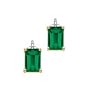 10kt. Yellow Gold, Created Emerald Earrings with Diamond Accents