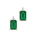 10kt. Yellow Gold, Created Emerald Earrings with Diamond Accents
