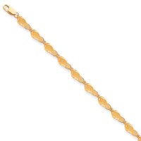 14k Solid Polished Flip-Flop Bracelet - 7 Inch - Lobster Claw - JewelryWeb