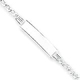 Sterling Silver Childrens ID Bracelet - 6 Inch - Lobster Claw - JewelryWeb