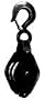 Oval Steel Tackle Blocks - 3" DOUBLE TACKLE BLOCK 3/8" ROPE