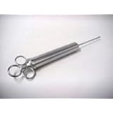 Meat Marinade Injector - Commercial-Grade stainless steel heavy duty 4 oz injector with 6' detachable needle with 10 holes. Used to pump pickling cure into meat or marinade into roasts or steaks. Great for injecting turkeys for frying. Plus, you get an extra 6' slant cut tip needle for injecting marinades with large pieces of spice.