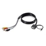 LevelOne RCA-9007 Erweiterung Kabel f&uuml;r Video/Audio (Mini-DIN 4-Polig , RCA (M) auf HD-15, Mini-Phone 3,5 mm) 0,7 m