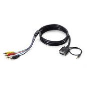LevelOne RCA-9007 Erweiterung Kabel f&uuml;r Video/Audio (Mini-DIN 4-Polig , RCA (M) auf HD-15, Mini-Phone 3,5 mm) 0,7 m
