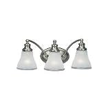 Sea Gull Lighting 40011-773 Alexandria Three-Light Vanity, Two-Tone Nickel Finish with Clear Highlighted Satin Etched Glass