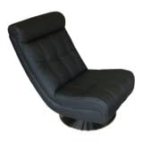 KAORKA CCK1 Black Leather Swivelling Lounge Chair