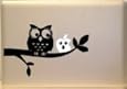 Macbook - Cute owl sitting on branch with apple face Macbook Symbol Keypad Iphone Apple Ipad Decal Skin Sticker Laptop