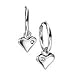 Girls Sterling Silver Dangling Diamond Heart title=