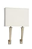 American Fluorescent SHS218ACEC Sheridan Sconce, Hard Backed Linen Shade with Champagne Finish, Double Light