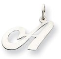 Script Letter Charm, White Gold