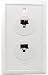 Face Plate, RJ45, Dual, Wired Cat3