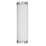 IMAGE OF American Fluorescent FUW213SNEC Fusion Outdoor Sconce, Unique Smooth White Glass Diffuser with Satin Nickel End Caps, 26W 19H