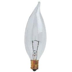 Feit Electric 60CFC 15-130 60-Watt Flame Tip Bulb with Candelabra Base, Clear, 15-Pack by Feit Electric