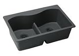 Elkay ELGLB3322 Black Harmony Double Basin Top Mount e-Granite Kitchen Sink from the Harmony Collect