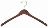 Walnut Contoured Coat/Top Hanger [ Bundle of 25 ]
