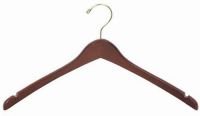 Walnut Contoured Coat/Top Hanger [ Bundle of 25 ]