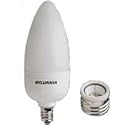 Sylvania 25986 9-Watt Compact Fluorescent B10 Light, 2 Pack