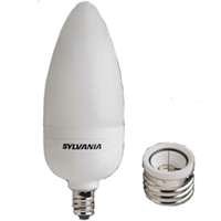 Sylvania 25986 9-Watt Compact Fluorescent B10 Light, 2-Pack