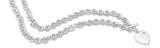 18 Inch Rolo Toggle Necklace with Solid Flat Heart and Diamond by Hot Diamonds Sterling Silver