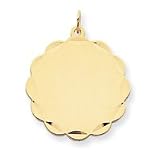 14k .035 Gauge Engraveable Scalloped Disc Charm