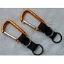 (2) Water Bottle Holders With Orange Aluminum Carabiner Attachments