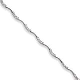 14k White Gold Diamond tennis bracelet - 7 Inch - Box Clasp