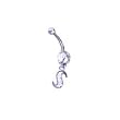Stainless Steel Initial "S" Belly Ring with Clear CZ