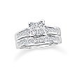 ZALES 3 CT. T.W. Quad Princess Cut Diamond Bridal Set in 14K White Gold