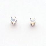 14k White Gold 3mm Opal Stud Earrings XBE118