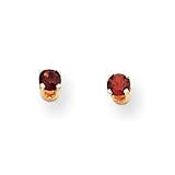 14k 3mm Round January/Garnet Post Earrings XBE37