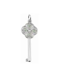 Large Key with August Birthstones Charm