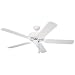 Monte Carlo 5DH52TW Designer Hugger 52-Inch 5-Blade Flush Mount Ceiling Fan with White and Country Pine Blades, Textured White