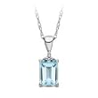 10kt. White Gold Aquamarine Pendant with Diamond Accents