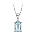 10kt. White Gold Aquamarine Pendant with Diamond Accents