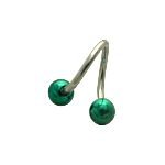 Twisted Navel Belly Ring w/ Titanium Balls, in 14g (Gauge), Sold Individually