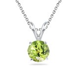 0.50 Ct Peridot Solitaire Pendant in Platinum