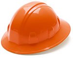 Full Brim 4 Pt. Ratchet Suspension Hard Hat-Orange