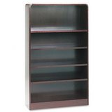 Bookcase, Radius Corner, 60H, 5-Shelf, Mahogany AEL26062
